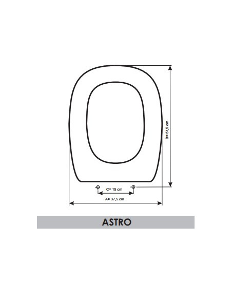 Toilet Seat Bellavista Astro adaptable in Resiwood